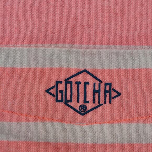 Vintage 90s Gotcha Cropped Shirt Womens Small 22x16 Pink Baggy - Picture 10 of 14